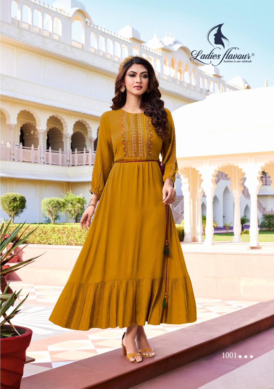 Mastani By Ladies Flavour 1001-1004 Party Wear Kurtis Catalog